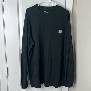 Carhartt Original Fit Long Sleeve T-Shirt size XL Tall black faded worn